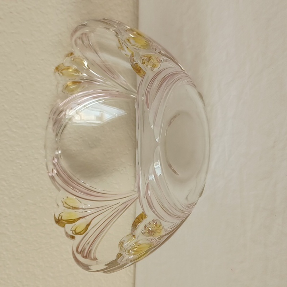 Vintage Mikasa Serving Bowl French Bouquet Crystal No Label 1990s SA698